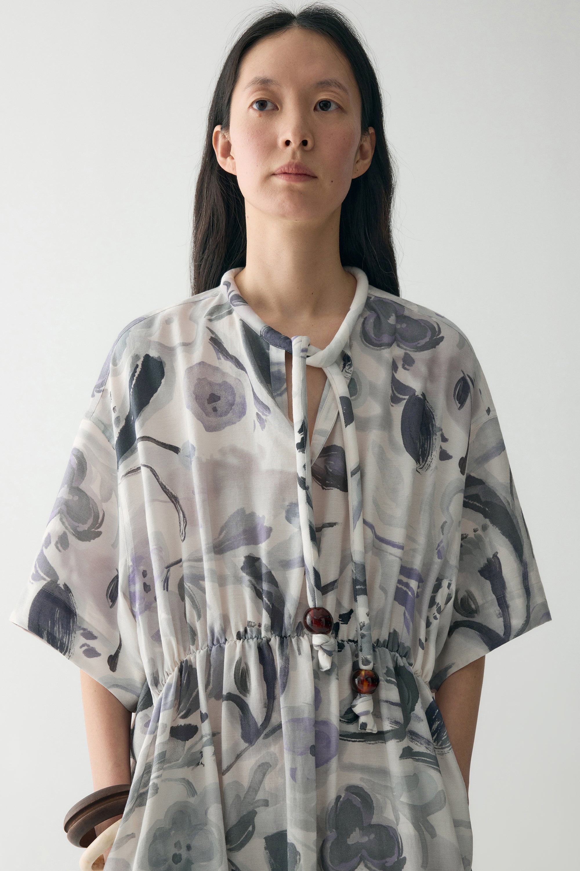 Ink-printed Midi Dress