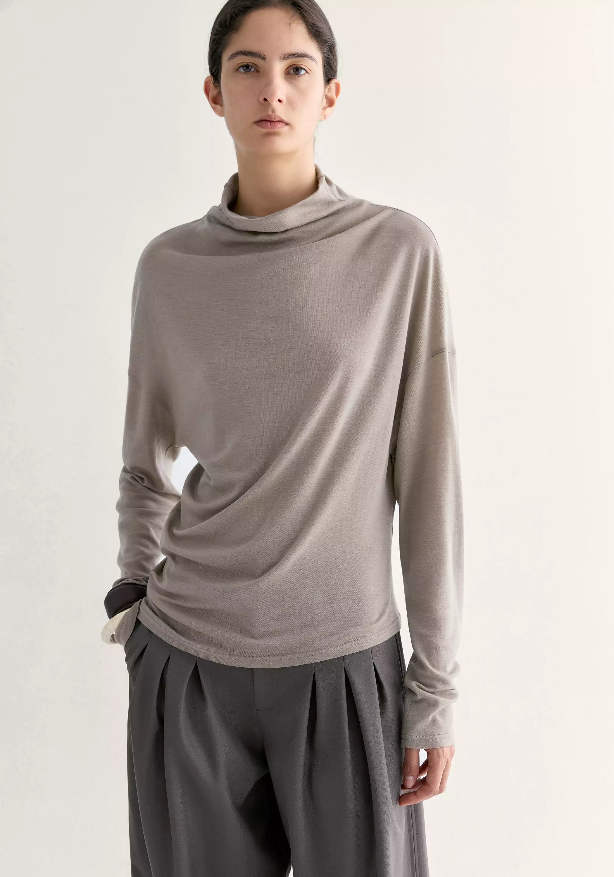 Merino Wool High-neck Top