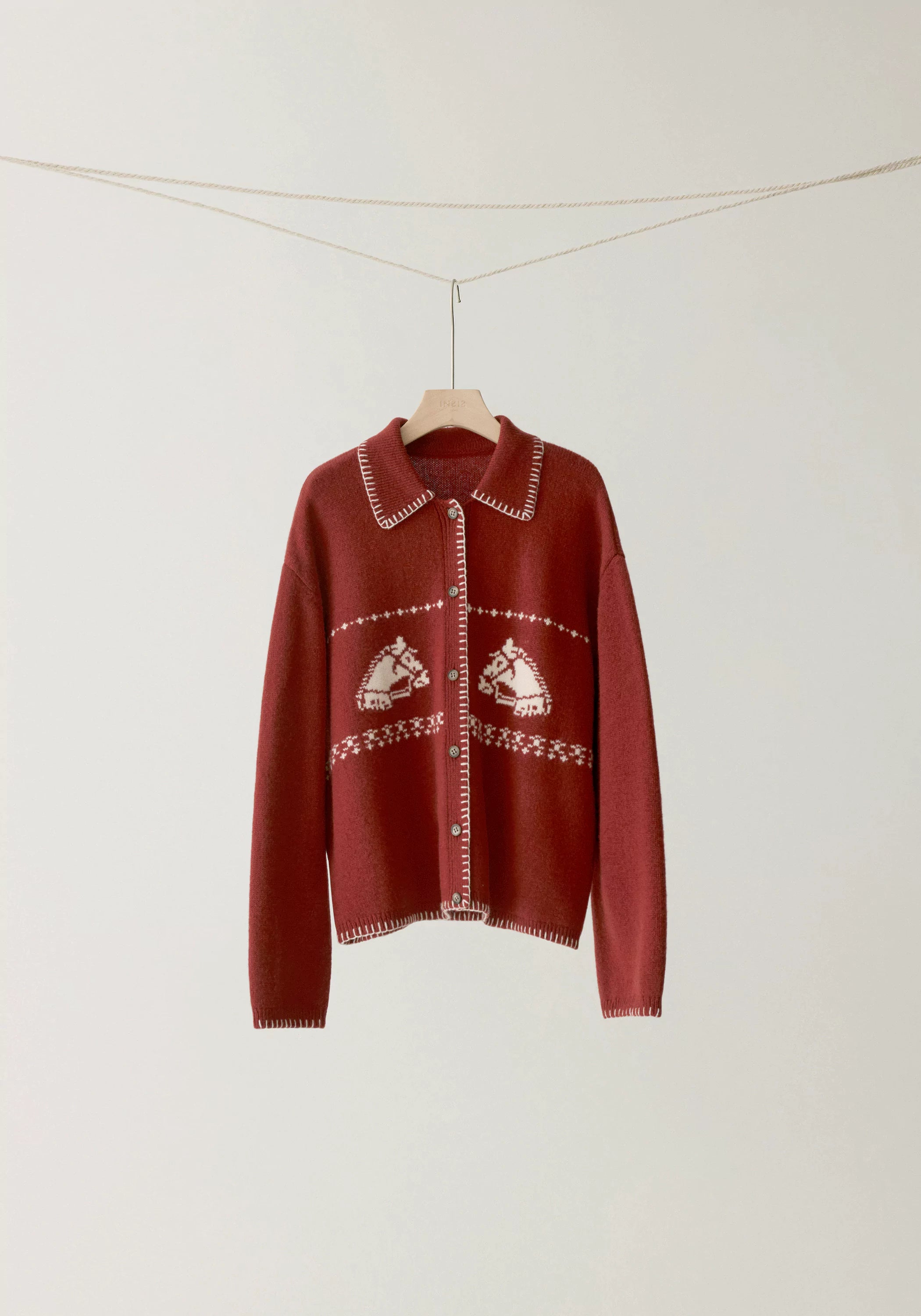 Jacquard Zodiac Wool Cardigan