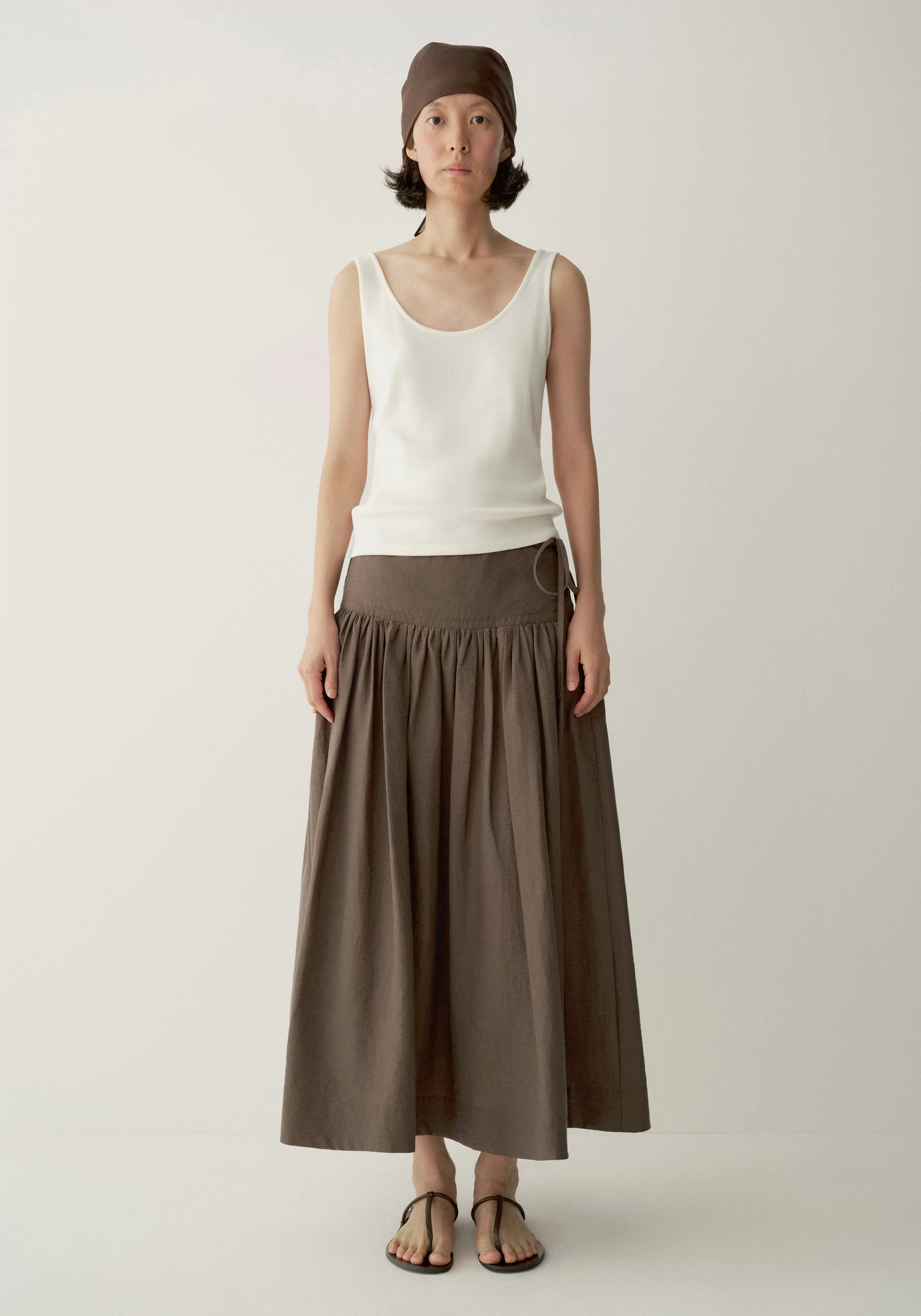 Side-drawstring A-Line Skirt