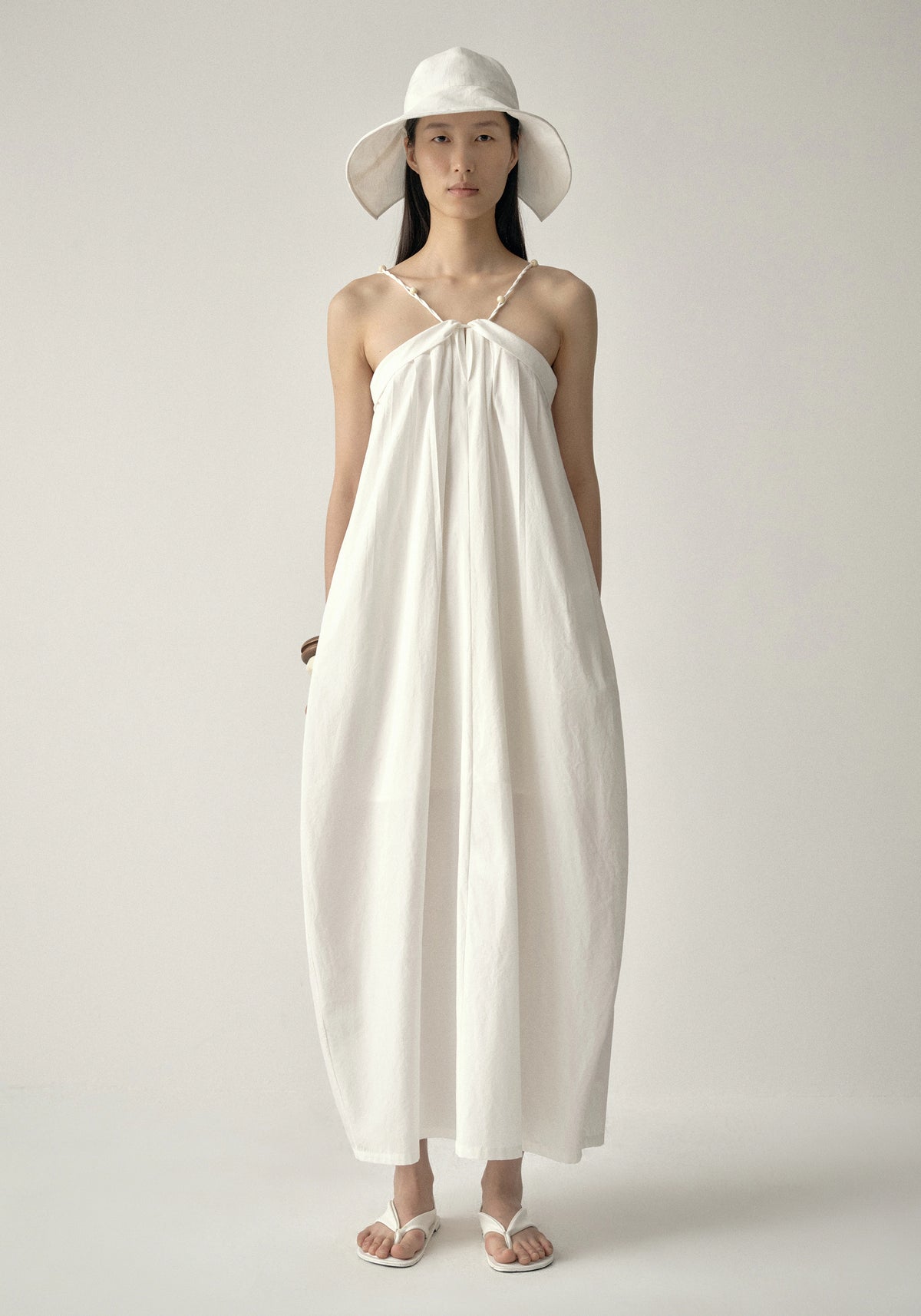 Beaded Cocoon Dress – Linen-Cotton & Tencel Blend | INSIS