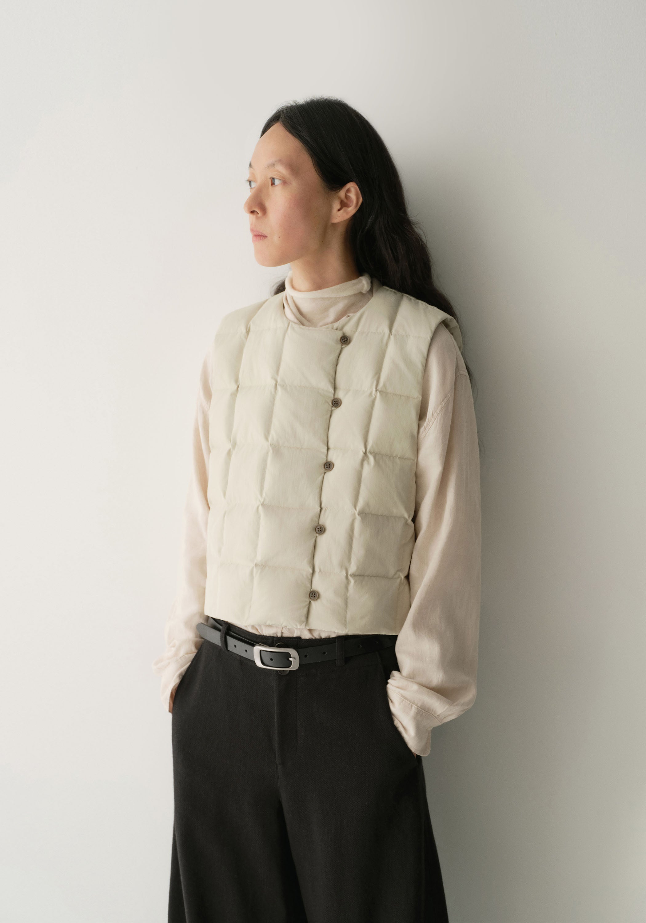 Down Asymmetric Placket Vest