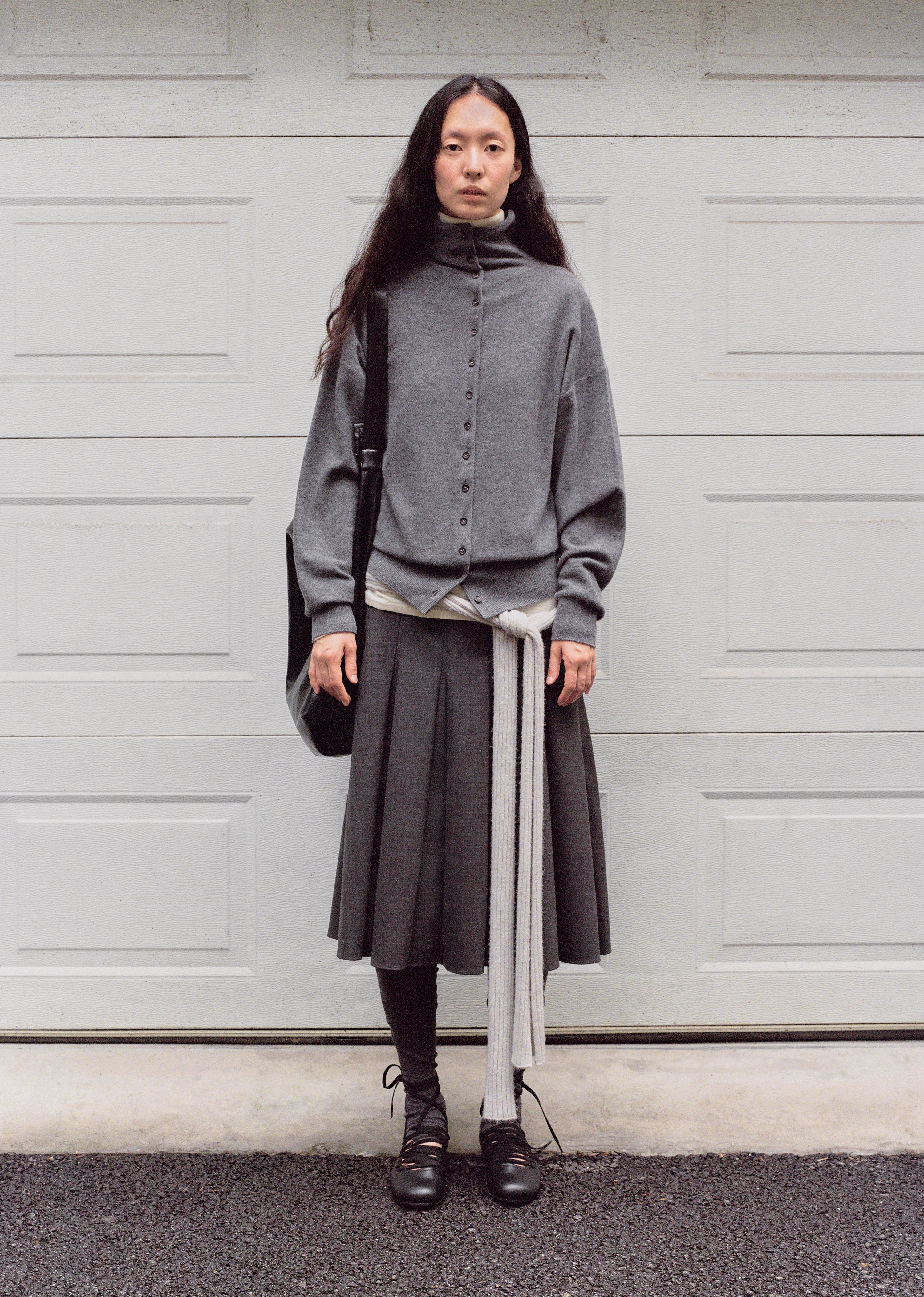High-neck Merino Wool Cardigan