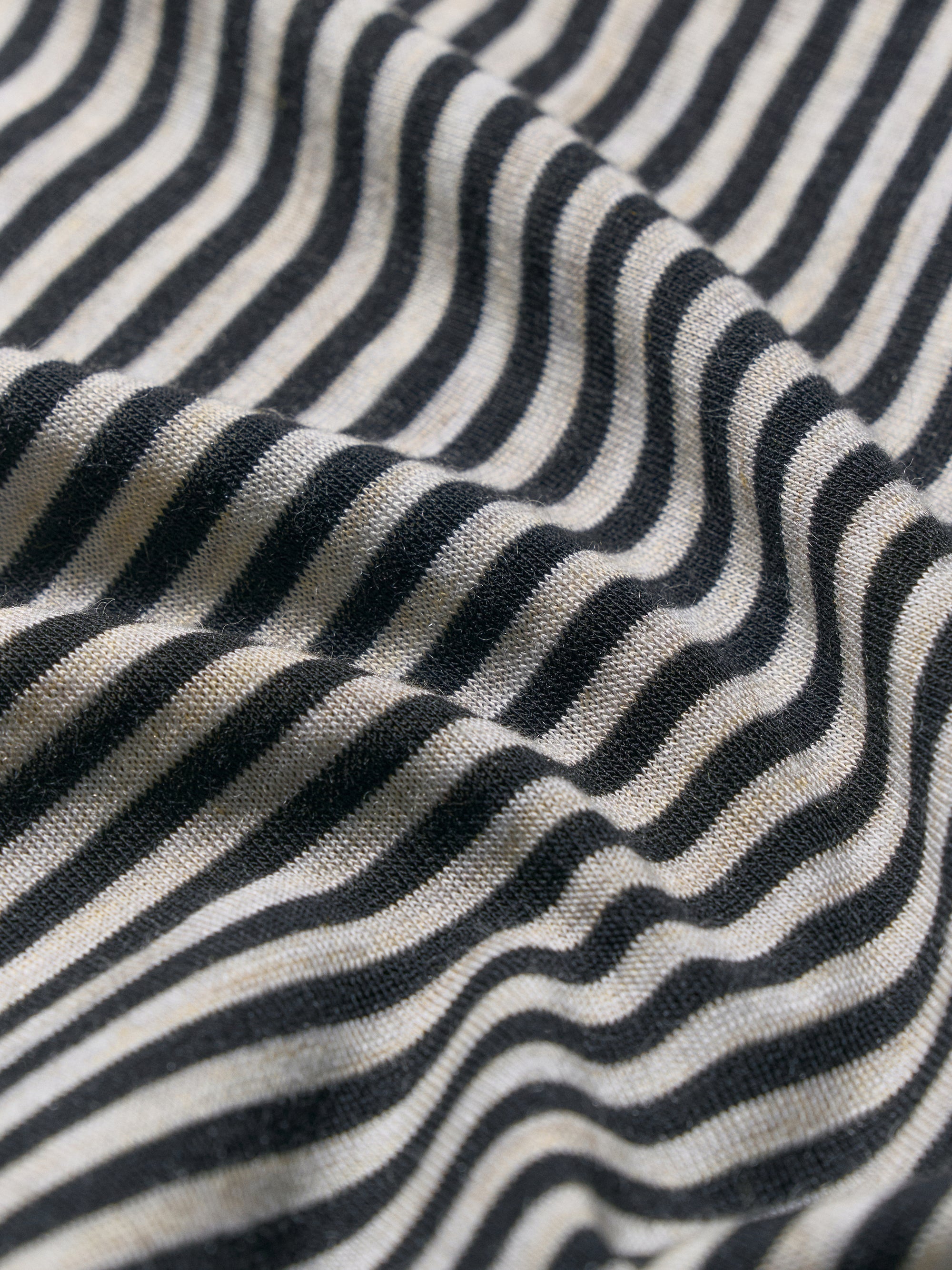 Asymmetric Striped Wool T-shirt