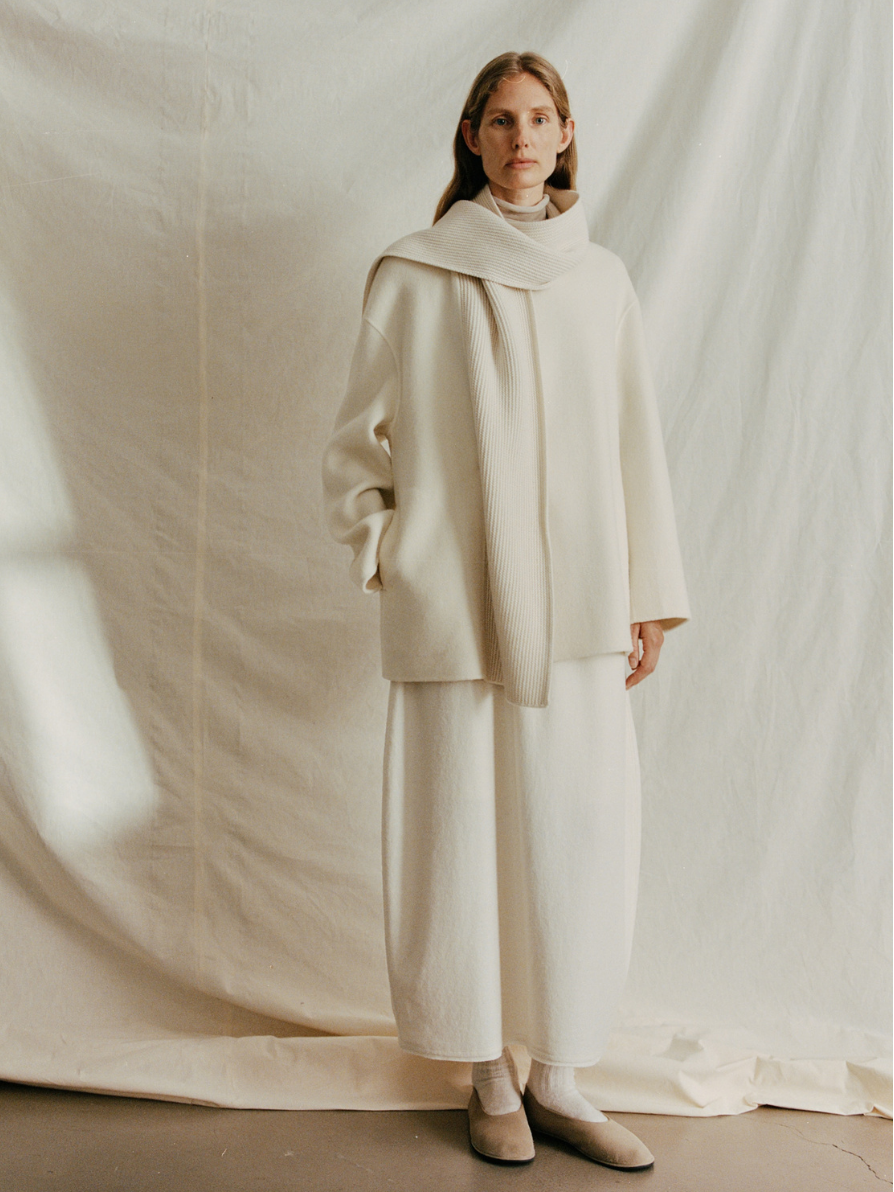 Cashmere-Wool Blend Scarf Coat