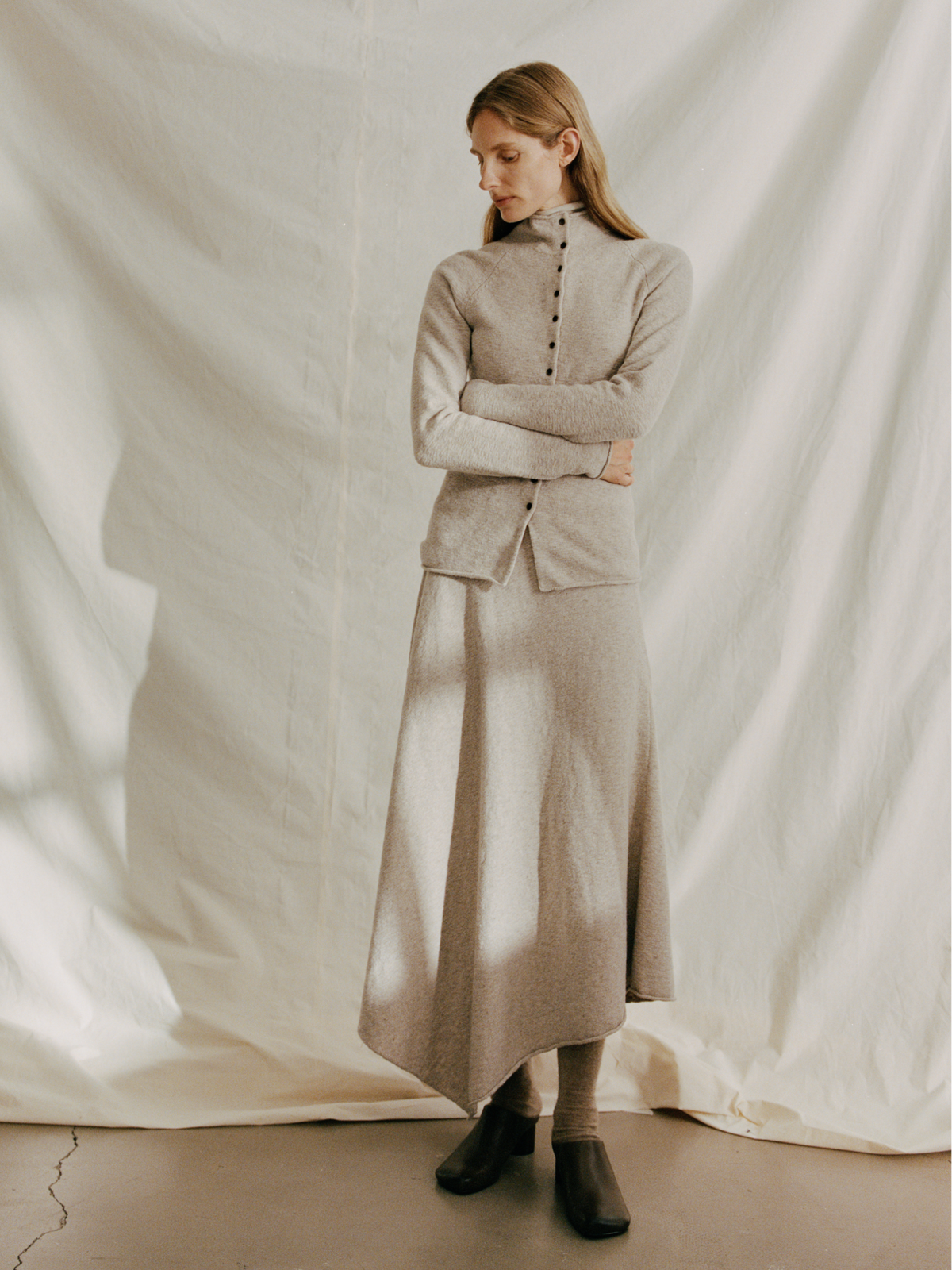 Turtleneck Wool Cardigan