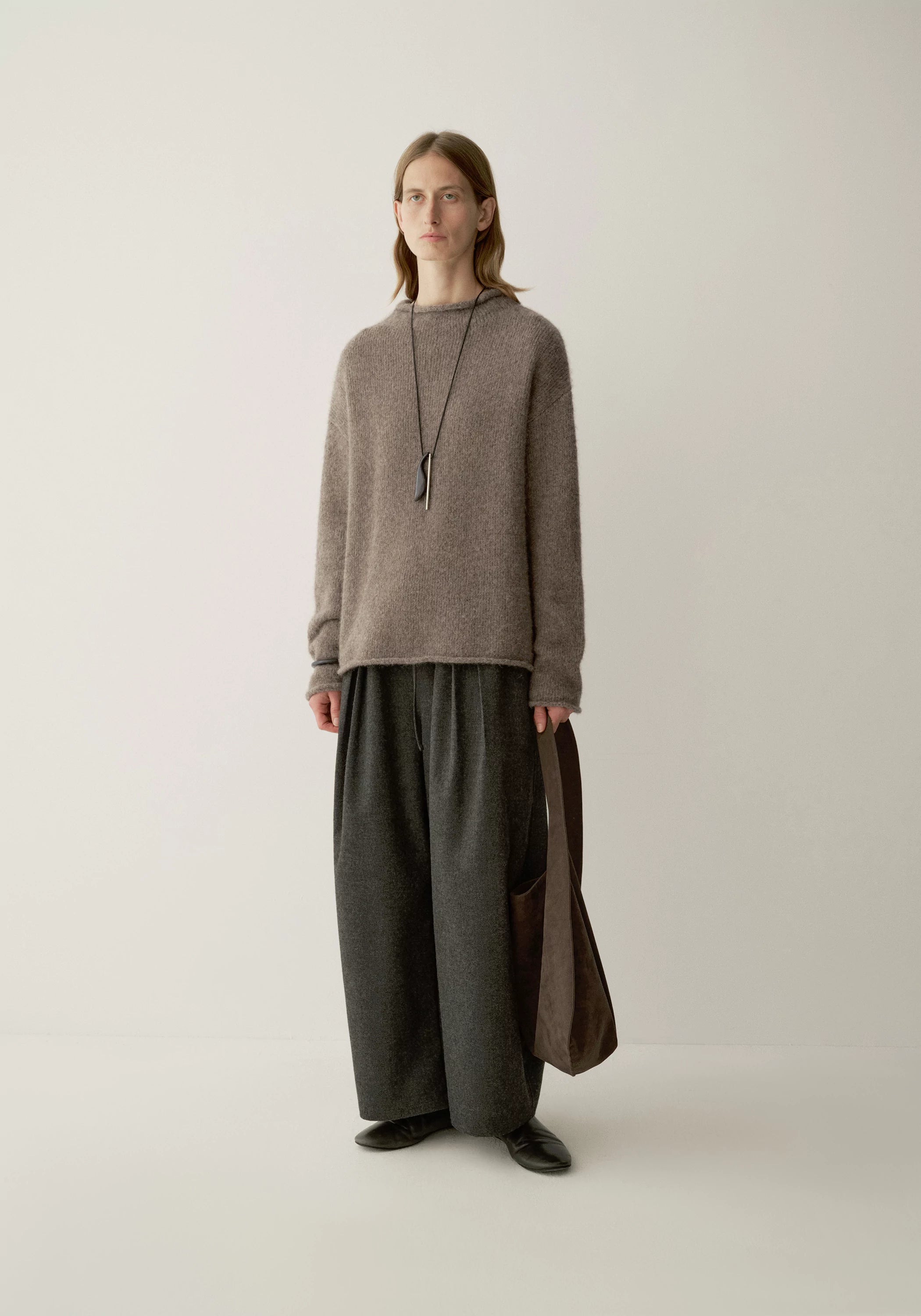 Yak-alpaca Wool Round-neck Pullover