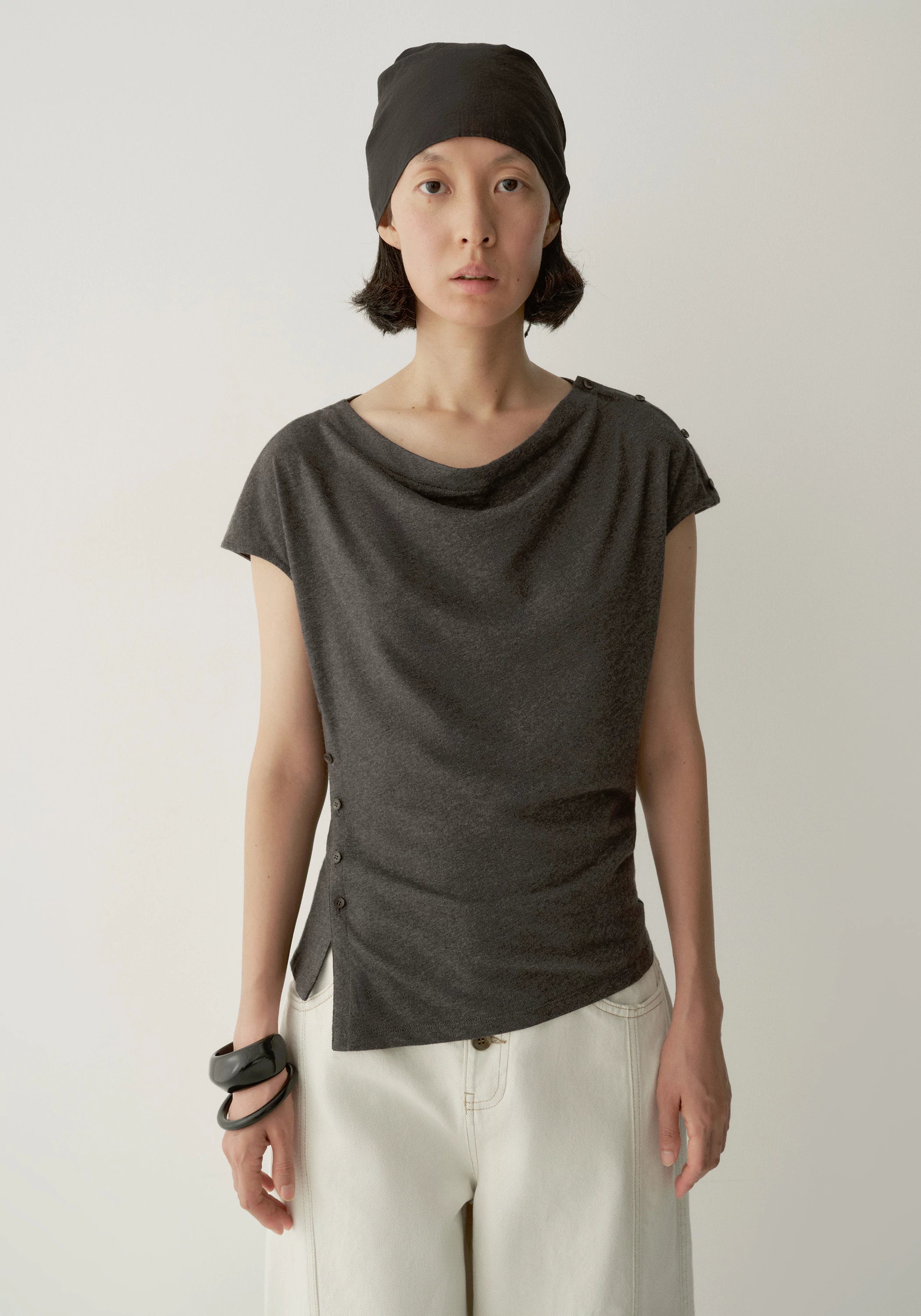 Side-slit T-shirt