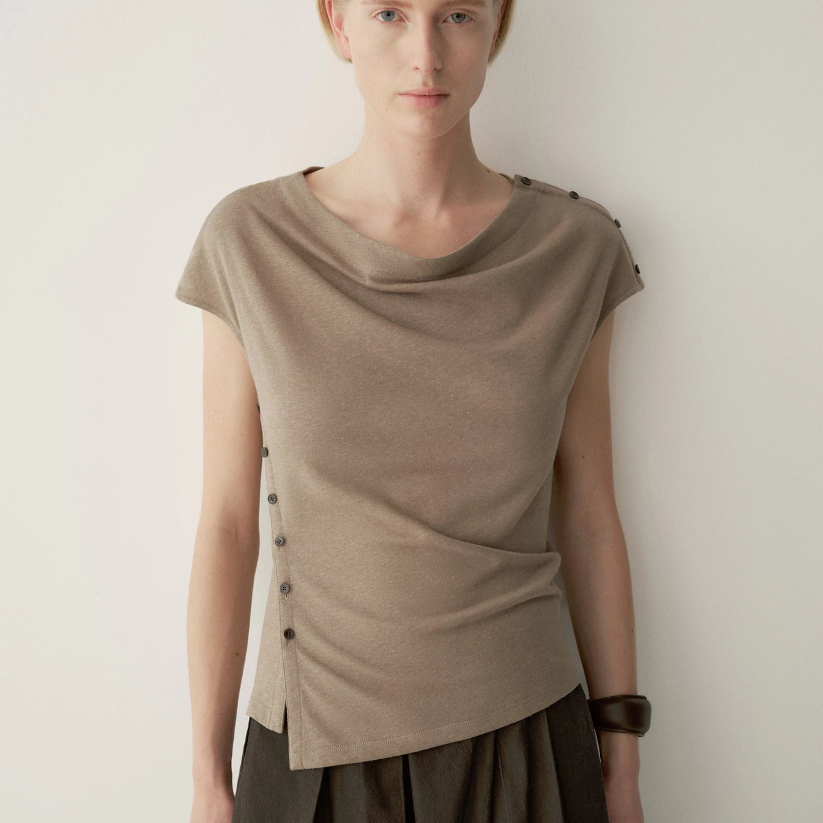 Side-slit T-shirt