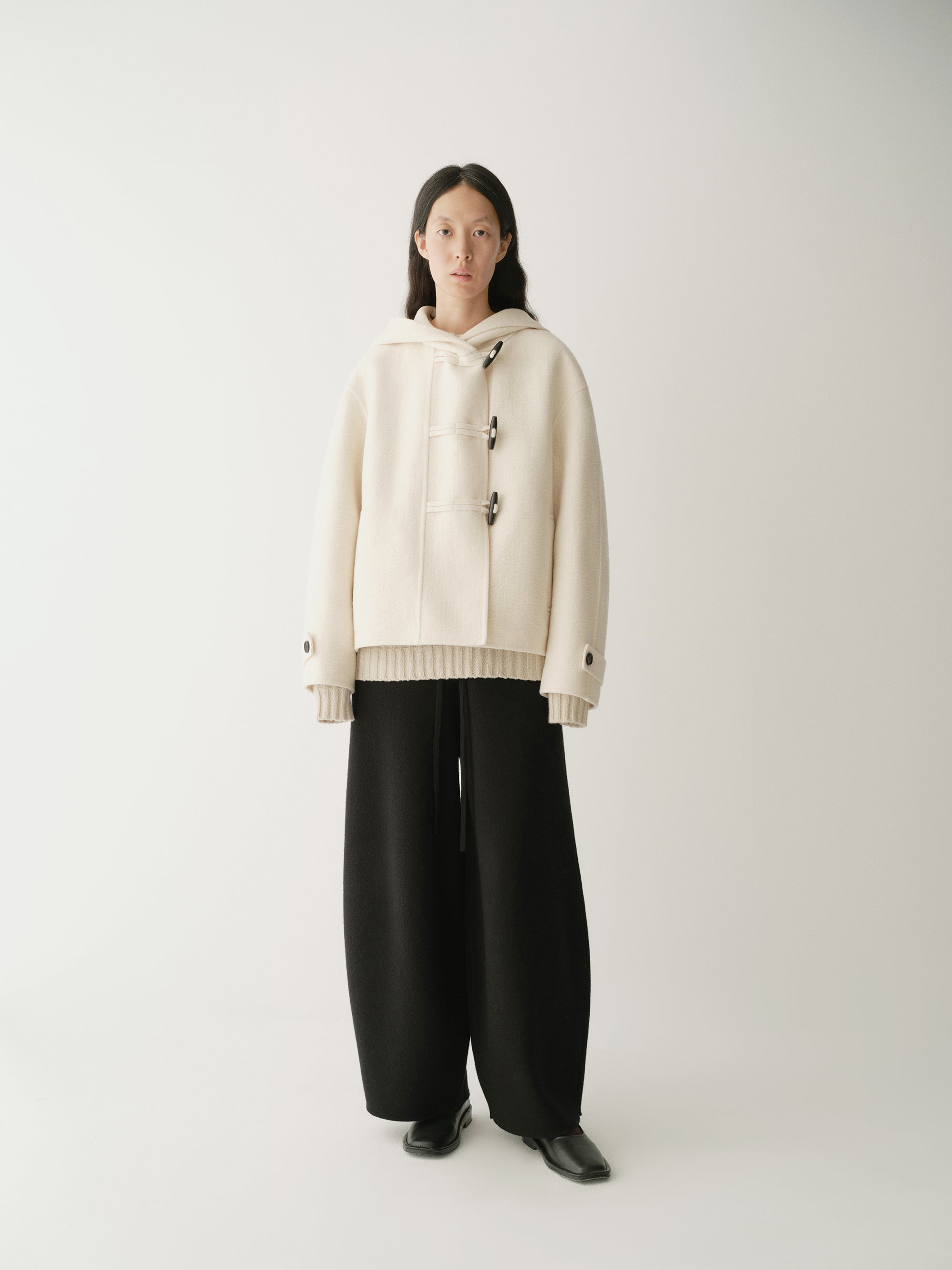 Asymmetric Hooded Short Coat