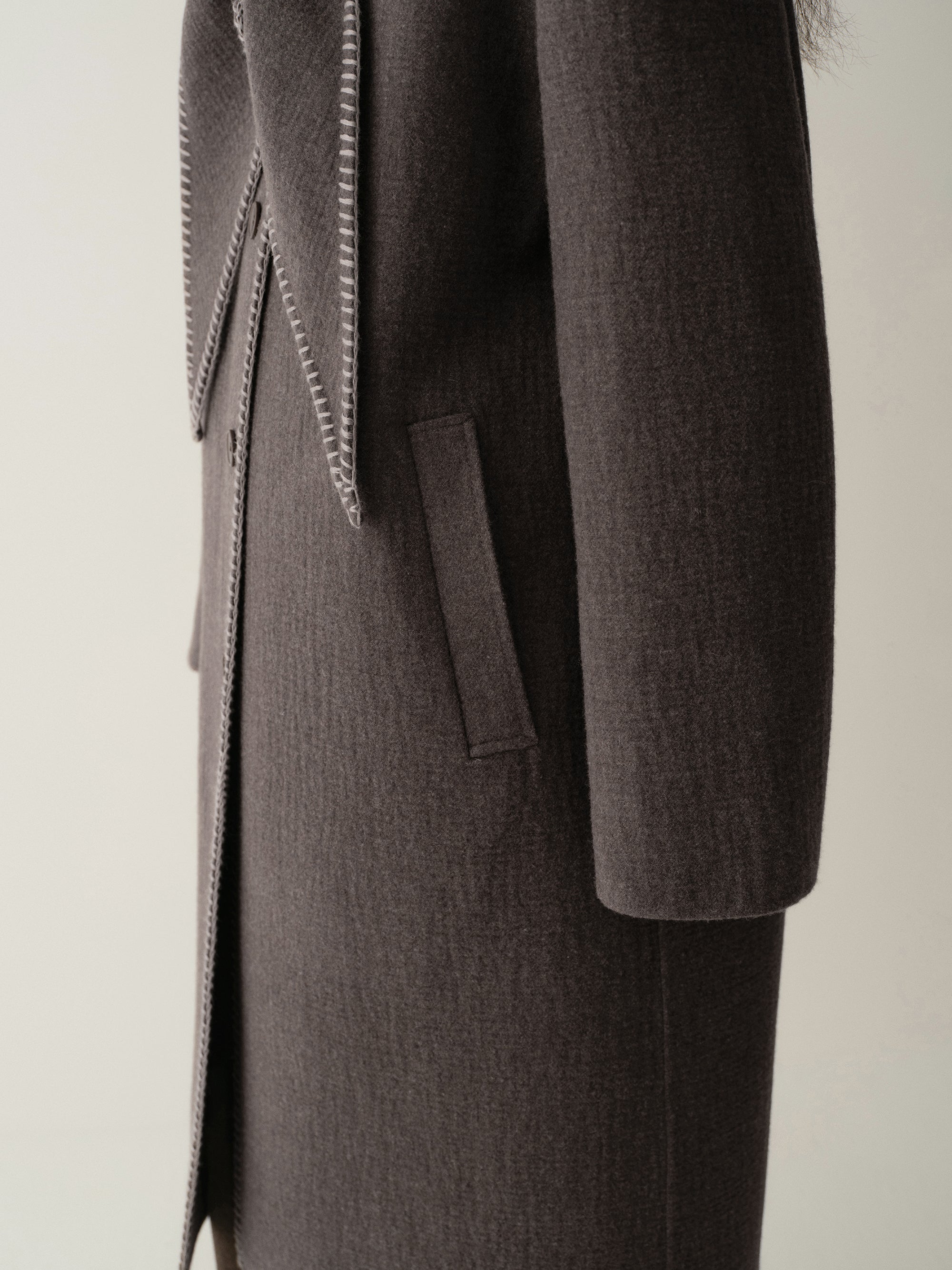 Scarf-detail Long Coat