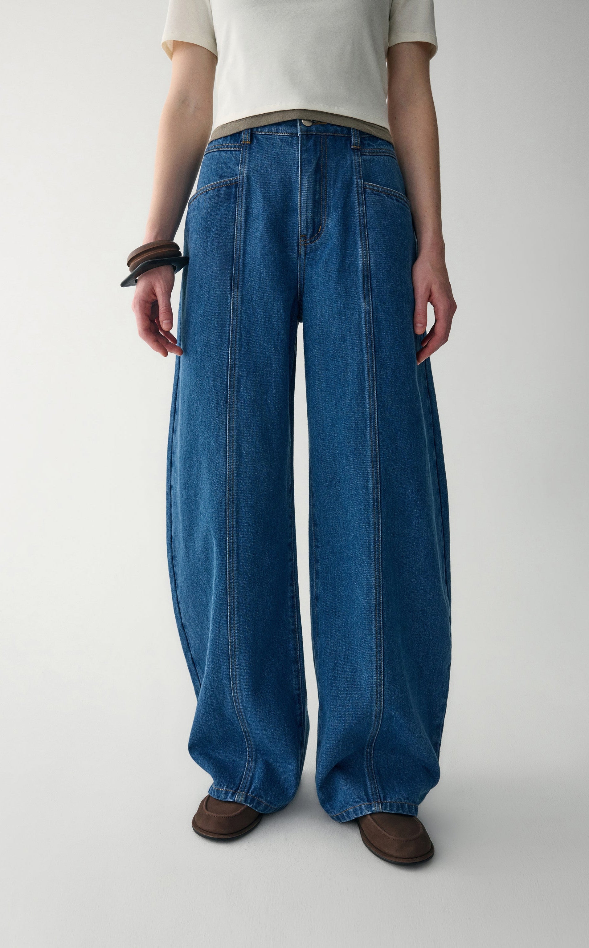 Wide-Fit Barrel Jeans